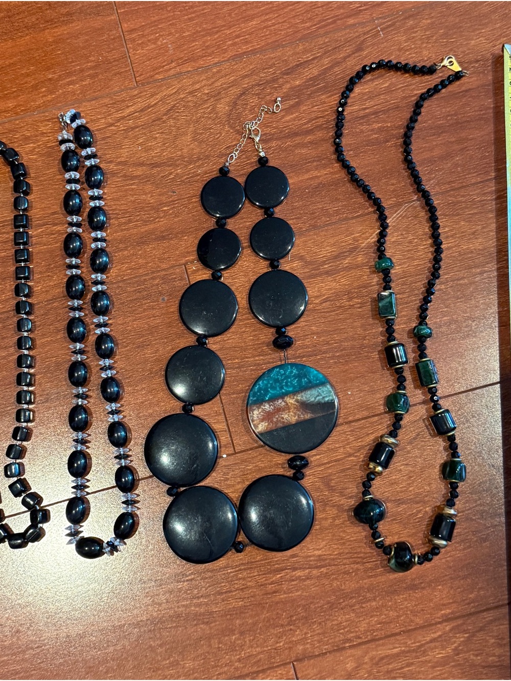 Vintage necklaces, mostly black